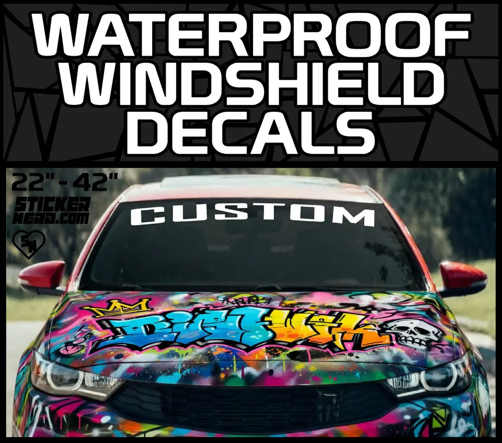 Waterproof Windshield Decals -  Custom Vinyl Stickers And Lettering