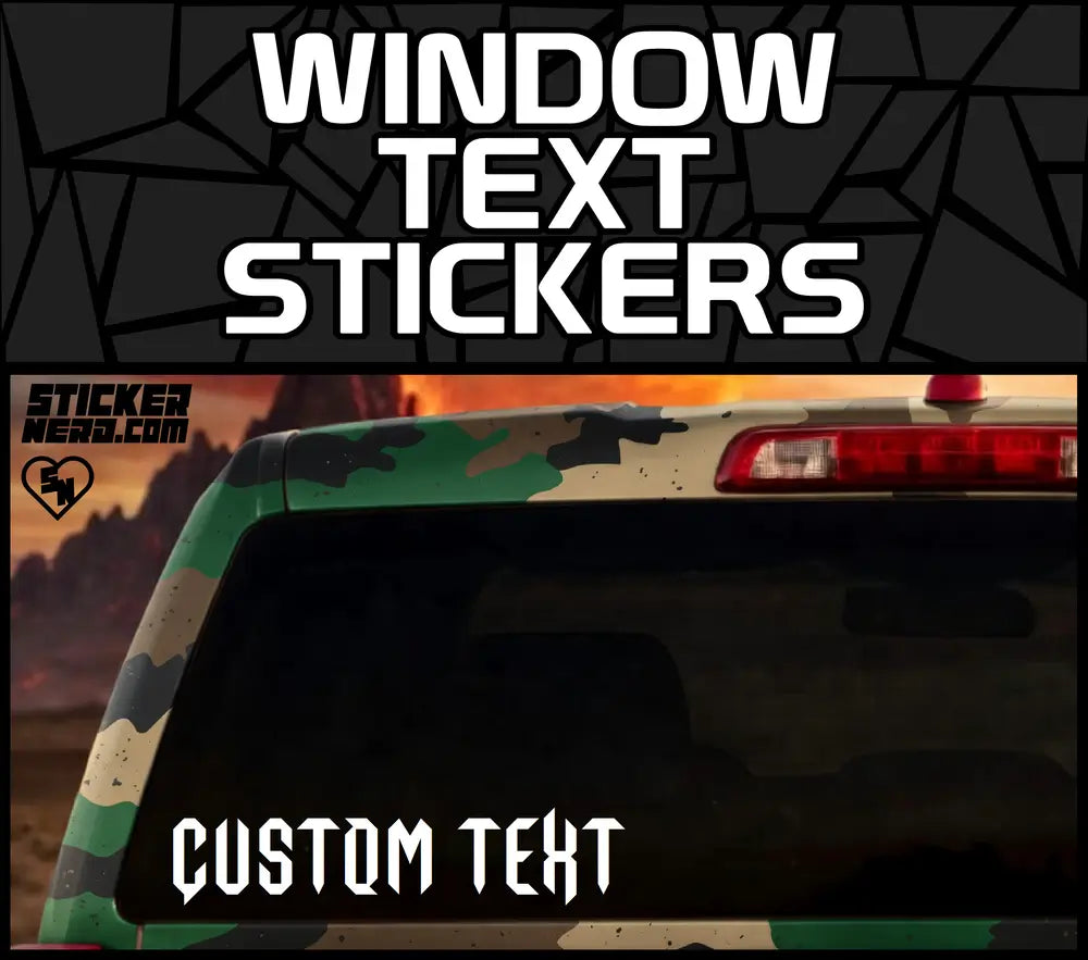 Window Text Stickers - Custom Vinyl Stickers - Window Decals - Car Lettering 