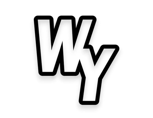 WY State Initials Sticker - STICKERNERD.COM