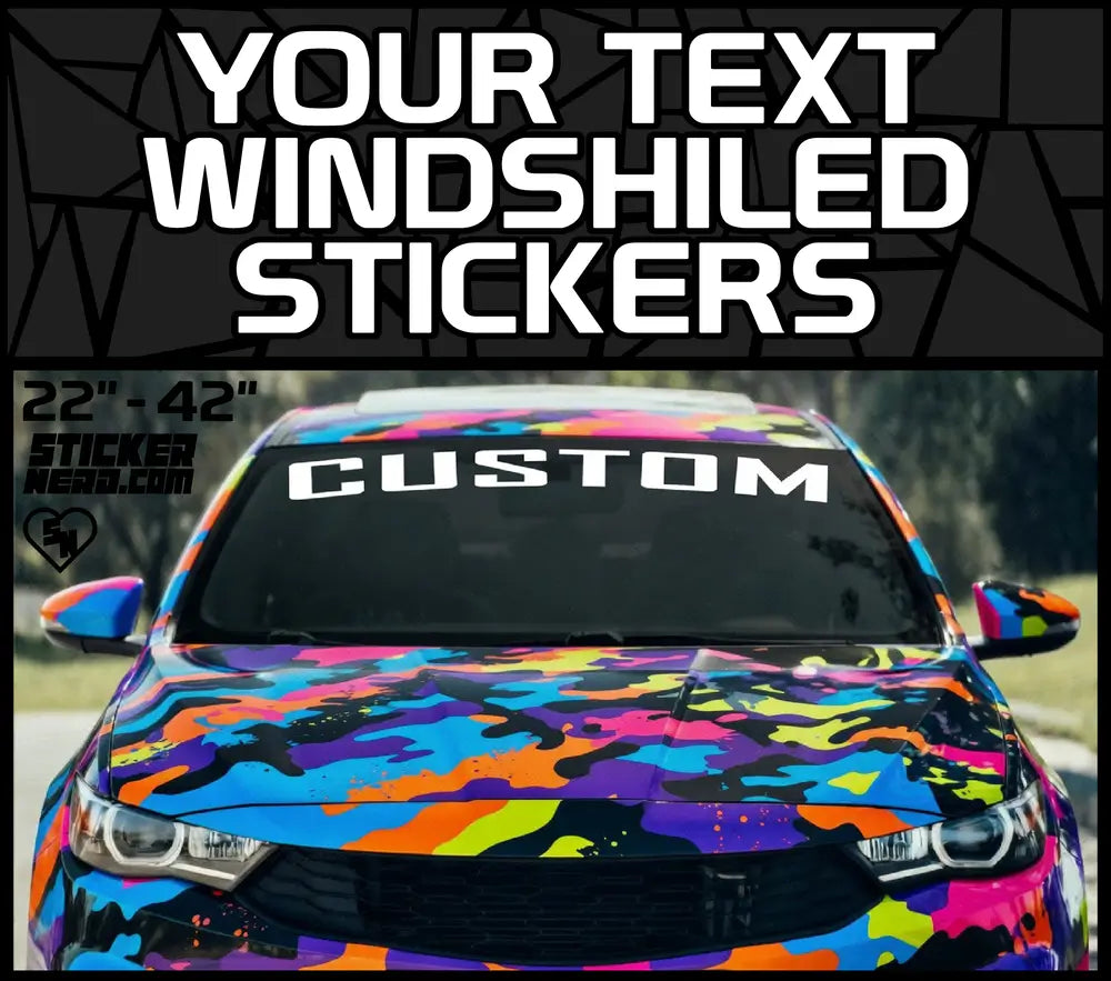 Your Text Windshield Stickers - Custom Banners And Decals