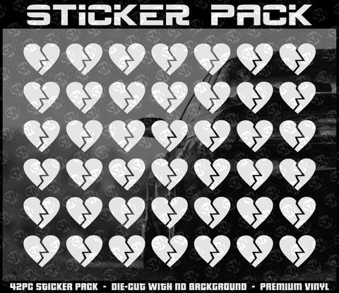 BROKEN HEART STICKER PACK - STICKERBOMB PACKS - STICKERNERD.COM