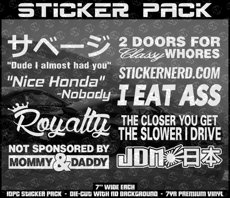 STICKER PACKS - STICKERBOMB - DECAL PACKS - JDM DECALS - STICKERNERD.COM