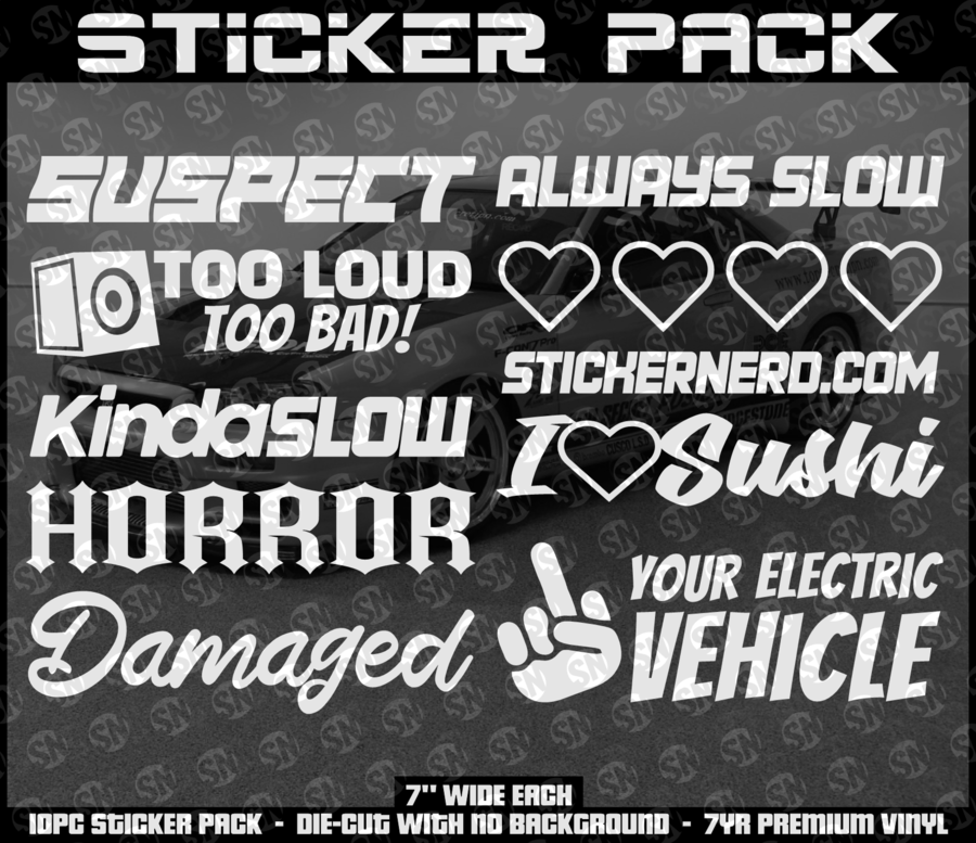 Sticker Pack - 10pc - Decal - STICKERNERD.COM