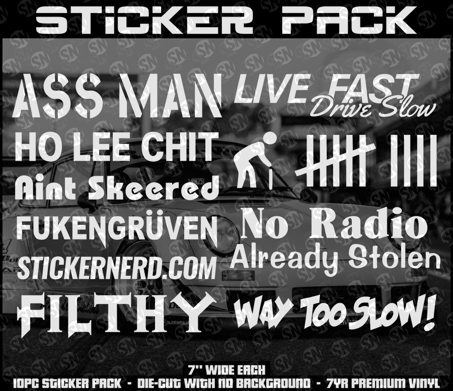 Sticker Pack - 10pc - Decal - STICKERNERD.COM