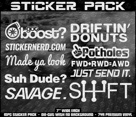 Sticker Pack - 10pc - Decal - STICKERNERD.COM